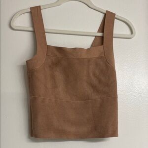 Abercrombie & Fitch Brown Ribbed Crop Top